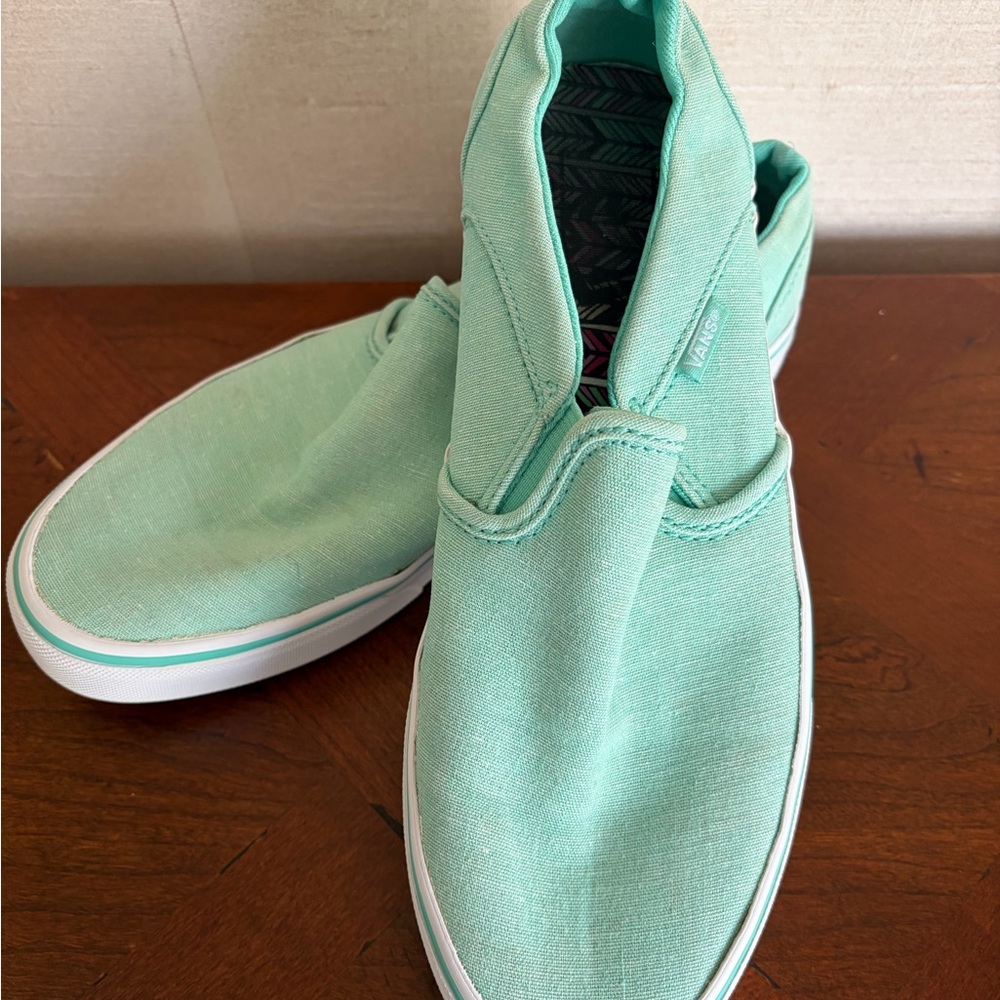 Mint Green Slip On VANS Women's Sneakers size 8 - Picture 11 of 16